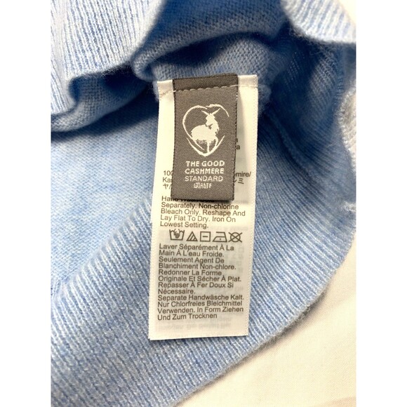 NEW J Crew Cashmere Shrunken T Shirt Sweater XL Light Blue Short Sleeve Luxury - Picture 8 of 10